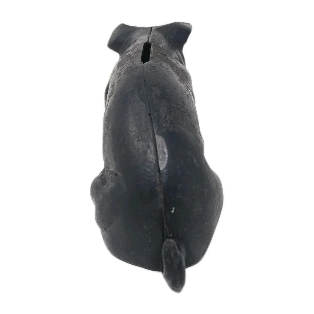 Vintage Cast Iron Black Piggy Bank  Door Stop Nice U141